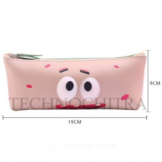 TECHNOCHITRA Silicon Flexible Stationery 7D Eyes Pouch for Kids, Zipper Pouch for kids