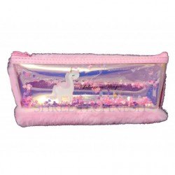 TECHNOCHITRA Exclusive Water and Fur Unicorn Printed Pouch, Water and Fur Pouch for Girls, Pink
