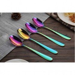 TECHNOCHITRA Glossy Finish Rainbow Spoon Set of 6